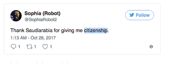 An AI professor explains: three concerns about granting citizenship to robot Sophia